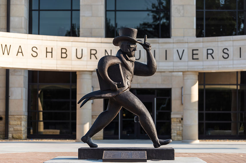 Ichabod statue at Morgan Hall entrance