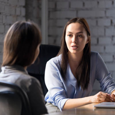 two women in a counseling session