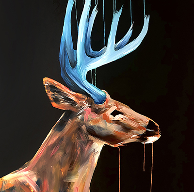 painting of stag
