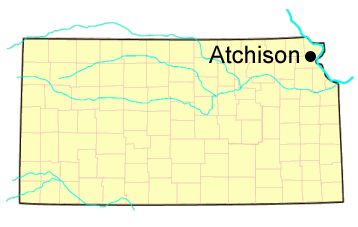 E.W. Howe, Kansas map, Atchison