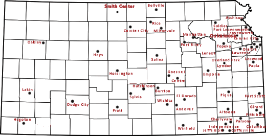 Kansas In The Movies List Of Kansans In The Movies Map