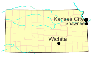 Casey Pycior Kansas Map; Kansas City, Shawnee, Wichita