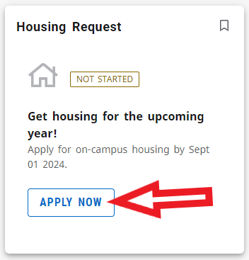 My Washburn screenshot of how to apply for housing
